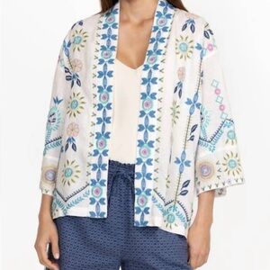 Johnny Was Oriel Cropped Linen Kimono